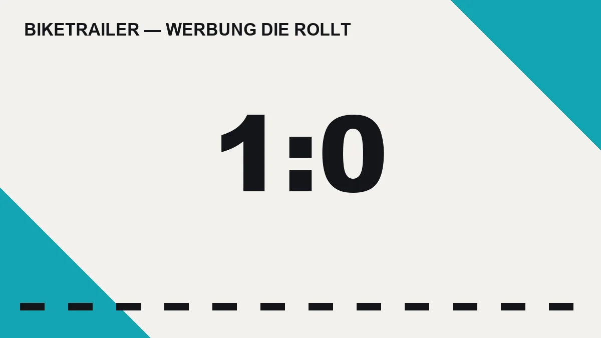 1:0 — der Vergleich Plakat gegen Biketrailer